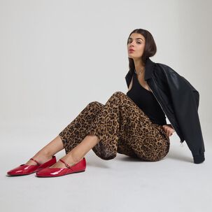 Pantalón Animal Print Tiro Medio Relax Mujer Rolly Go