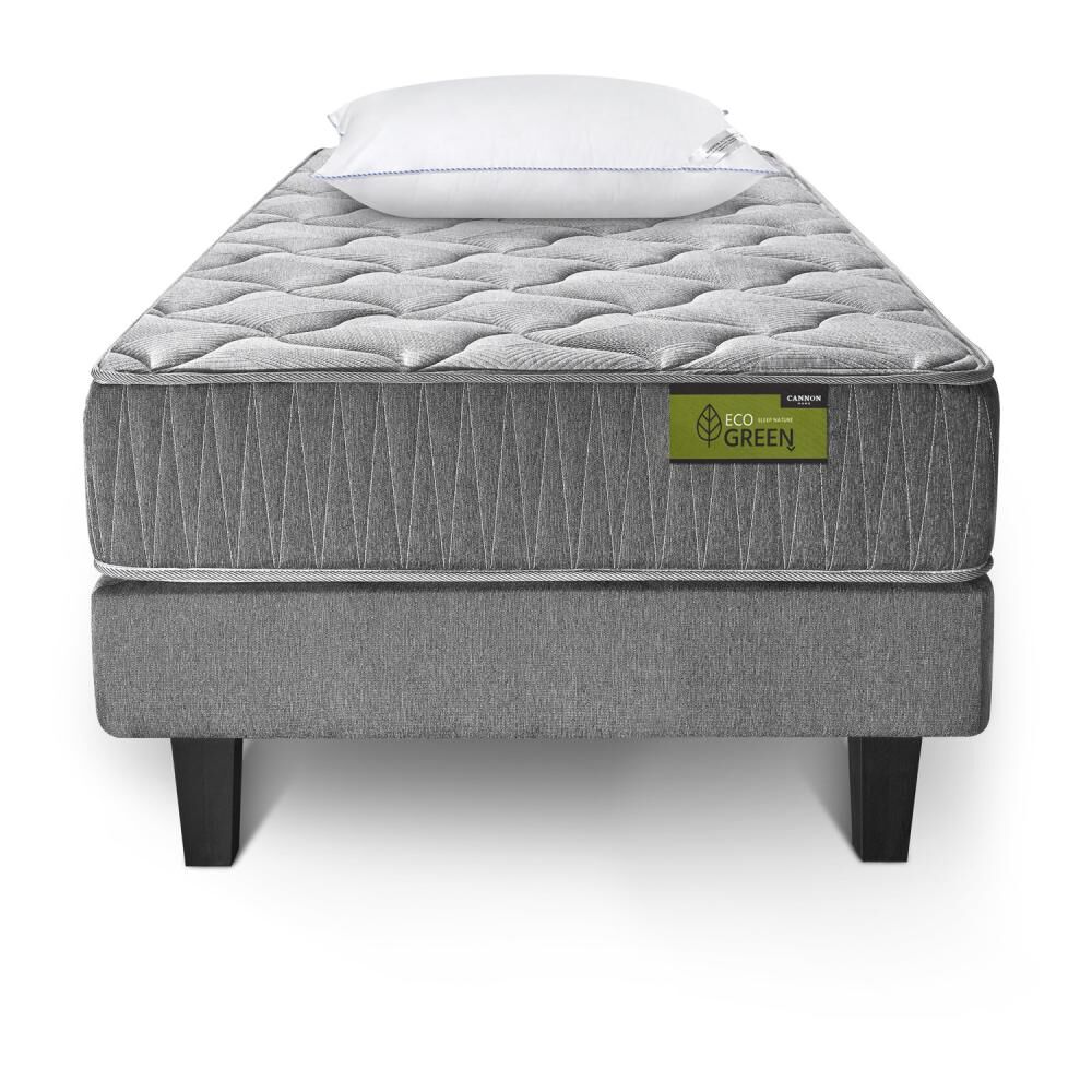 Cama Europea Cannon Home Eco Green / 1.5 Plazas / Base Normal + Almohadas image number 0.0