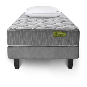 Cama Europea Cannon Home Eco Green / 1.5 Plazas / Base Normal + Almohadas
