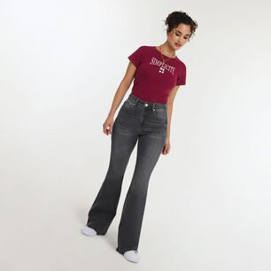 Jeans Tiro Medio Flare Mujer Freedom