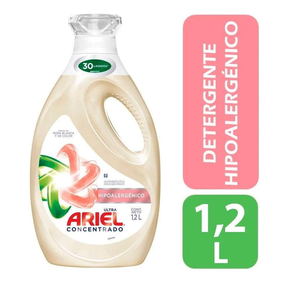 Detergente Ariel Concentrado Ultra Hipoalergénico 1.2l image number 0.0