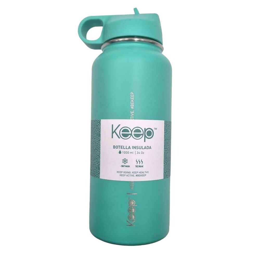 Botella Insulada Keep 1litro Hidratacion Deporte Turquesa image number 2.0