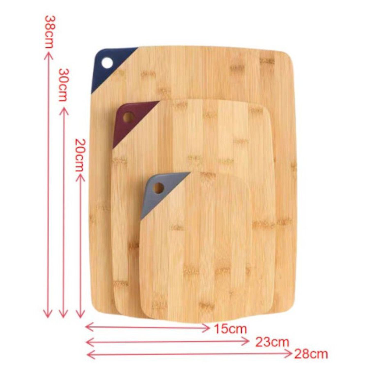 Set De 3 Tablas Bambu Para Cortar De Cocina image number 1.0