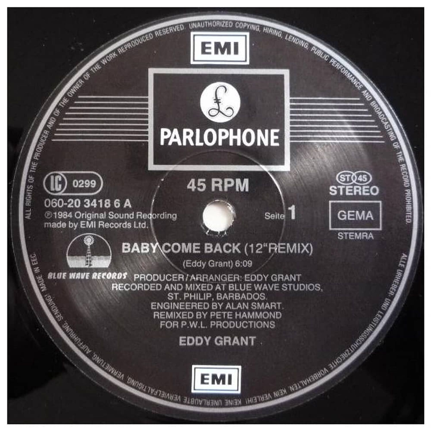 Eddy Grant - Baby Come Back | 12" Maxi Single Usado image number 2.0