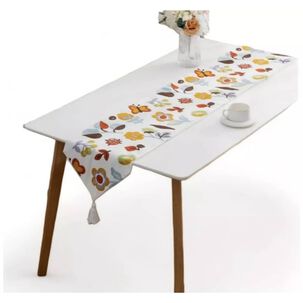 Camino De Mesa Bordado Medida 32x180cm Poliester Corredor