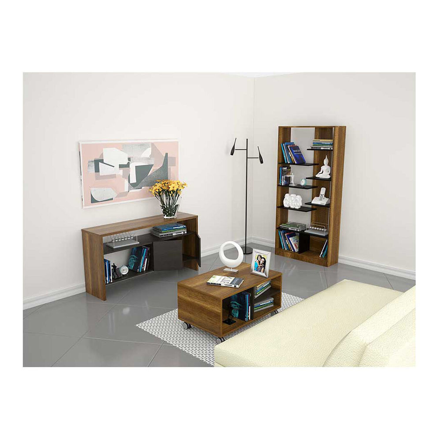 Combo Biblioteca Con Arrimo + Mesa De Centro Tuhome Classic Color image number 0.0