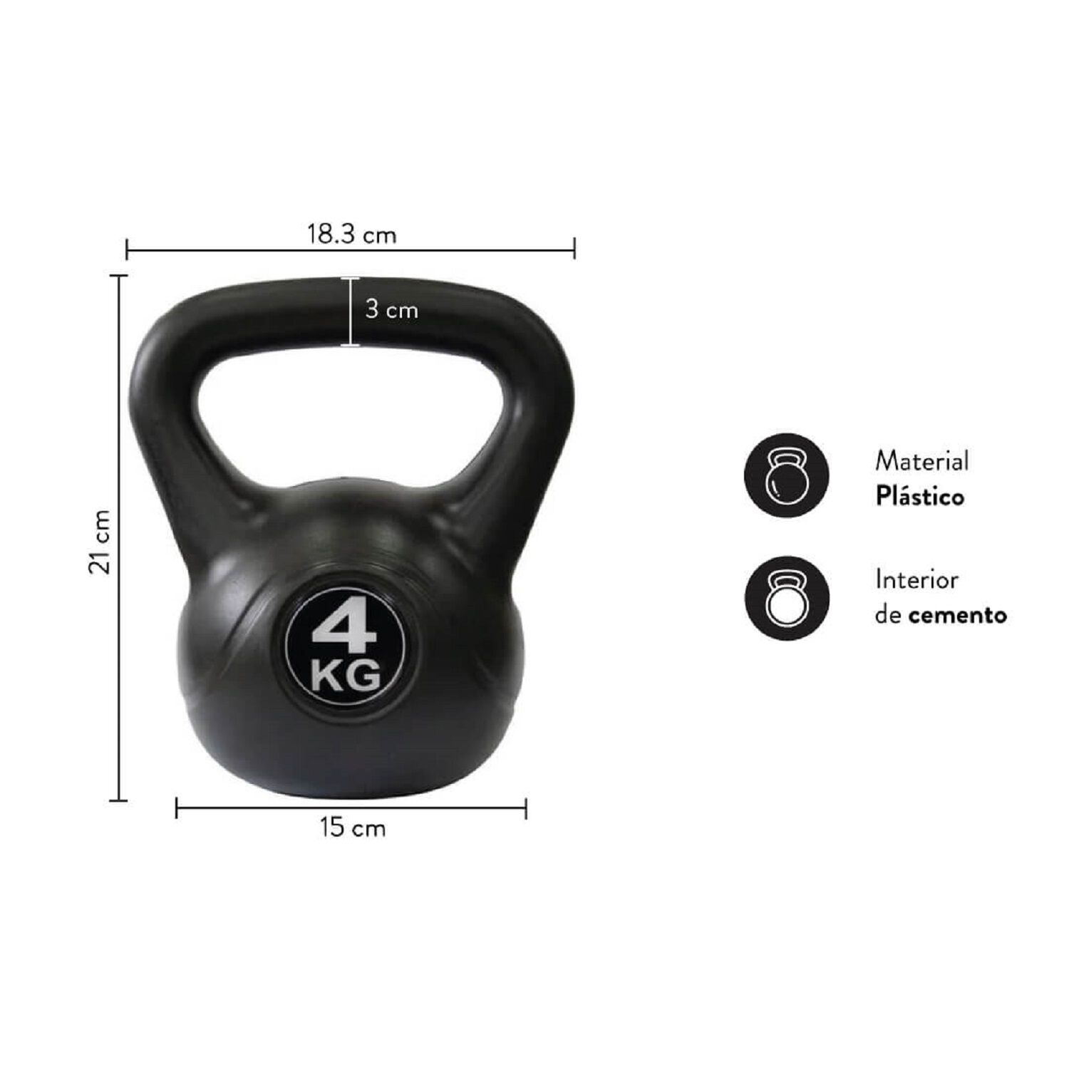 Kettlebell - Pesa Rusa 4 Kg image number 1.0