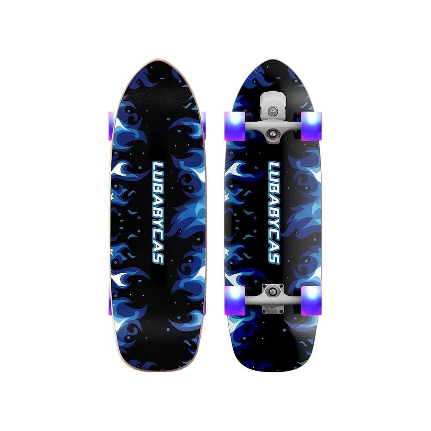 Skate Patineta De Madera Con Luces Freestyle Azul Lubabycas image number 8.0