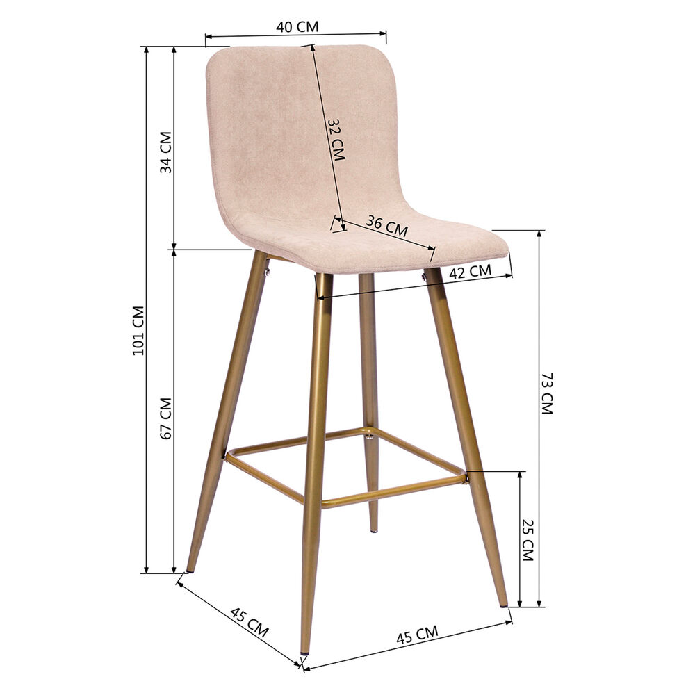 Pack 2 Pisos De Bar Citrino Beige image number 2.0