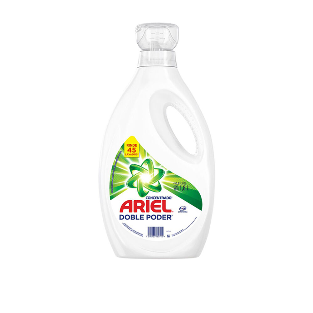Detergente Líquido Concentrado Ariel Doble Poder 1.8l image number 0.0