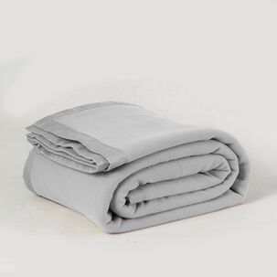 Frazada Polar Borde Satin Linea Hotel 2 Plazas Gris Cl
