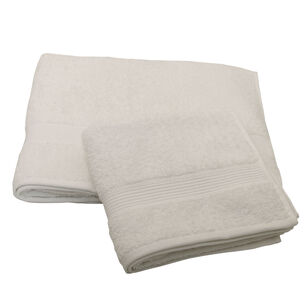 Set 2 Toallas Florentino 100% Algodon Blanco