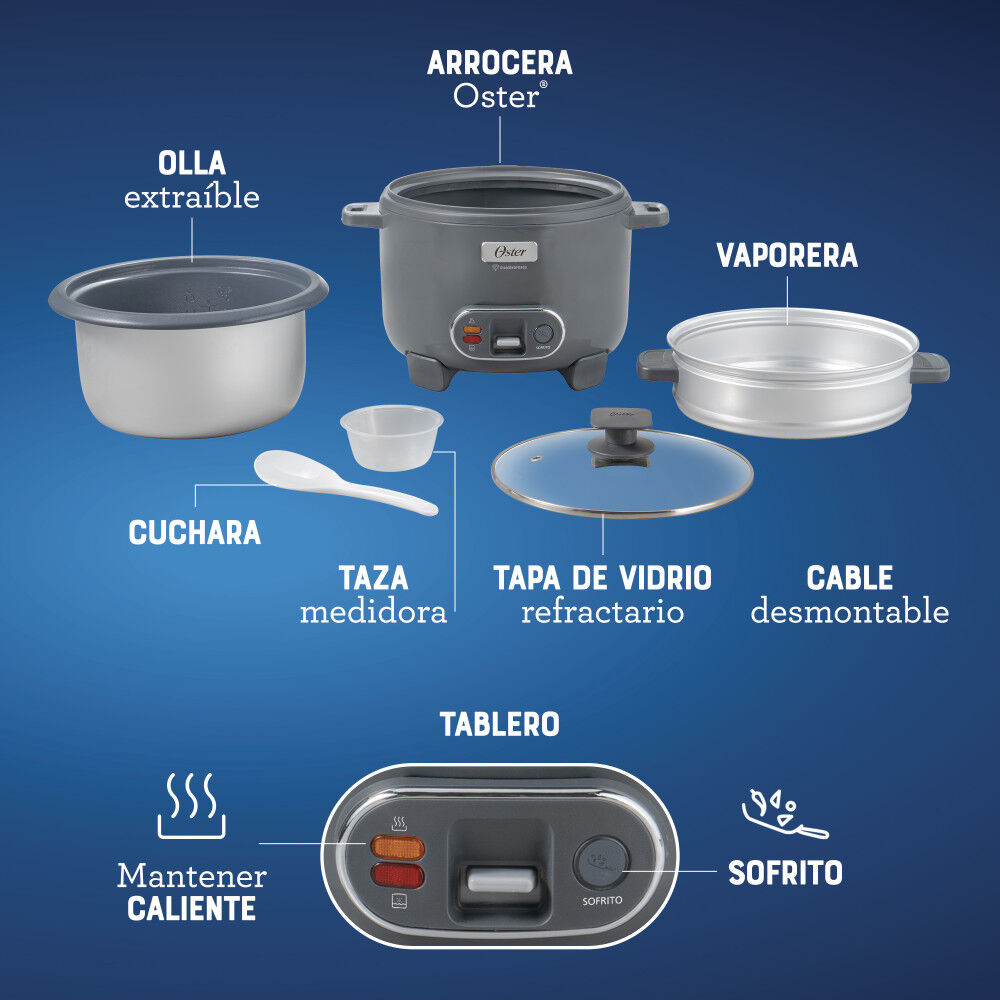 Arrocera 3 En 1 Oster 10 Tazas Diamond Force Ckstrc10dfske image number 8.0