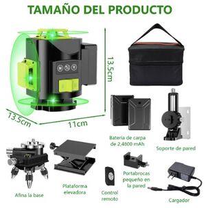 Nivel L&aacute;ser Verde, 4d 16 L&iacute;neas 360 Nivelaci&oacute;n Autom&aacute;tica