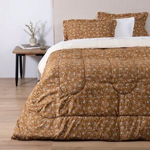 Plumon Estampado Sherpa India 2 Plazas Ocre