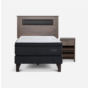 Cama Europea Rosen Tempo / 1.5 Plazas / Base Normal + Set De Maderas