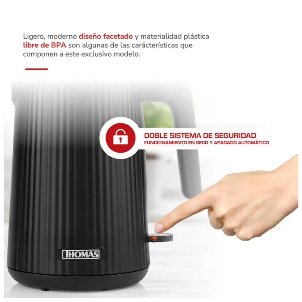Hervidor Electrico 1700ml 220w Blanco Th-4340 Thomas image number 2.0