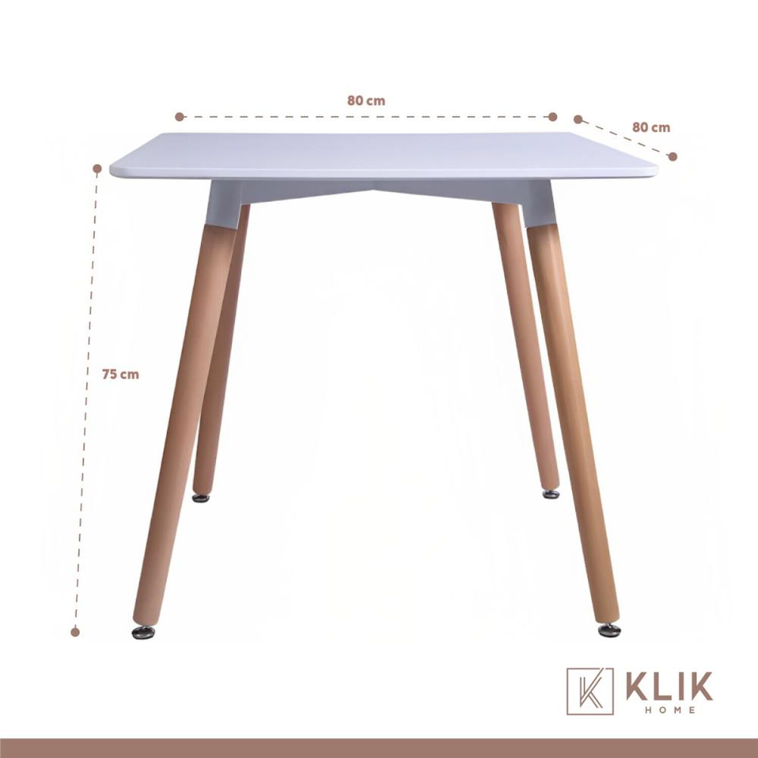 Comedor Mesa Eames Cuadrada Blanca + 4 Sillas Tulip Negras image number 4.0