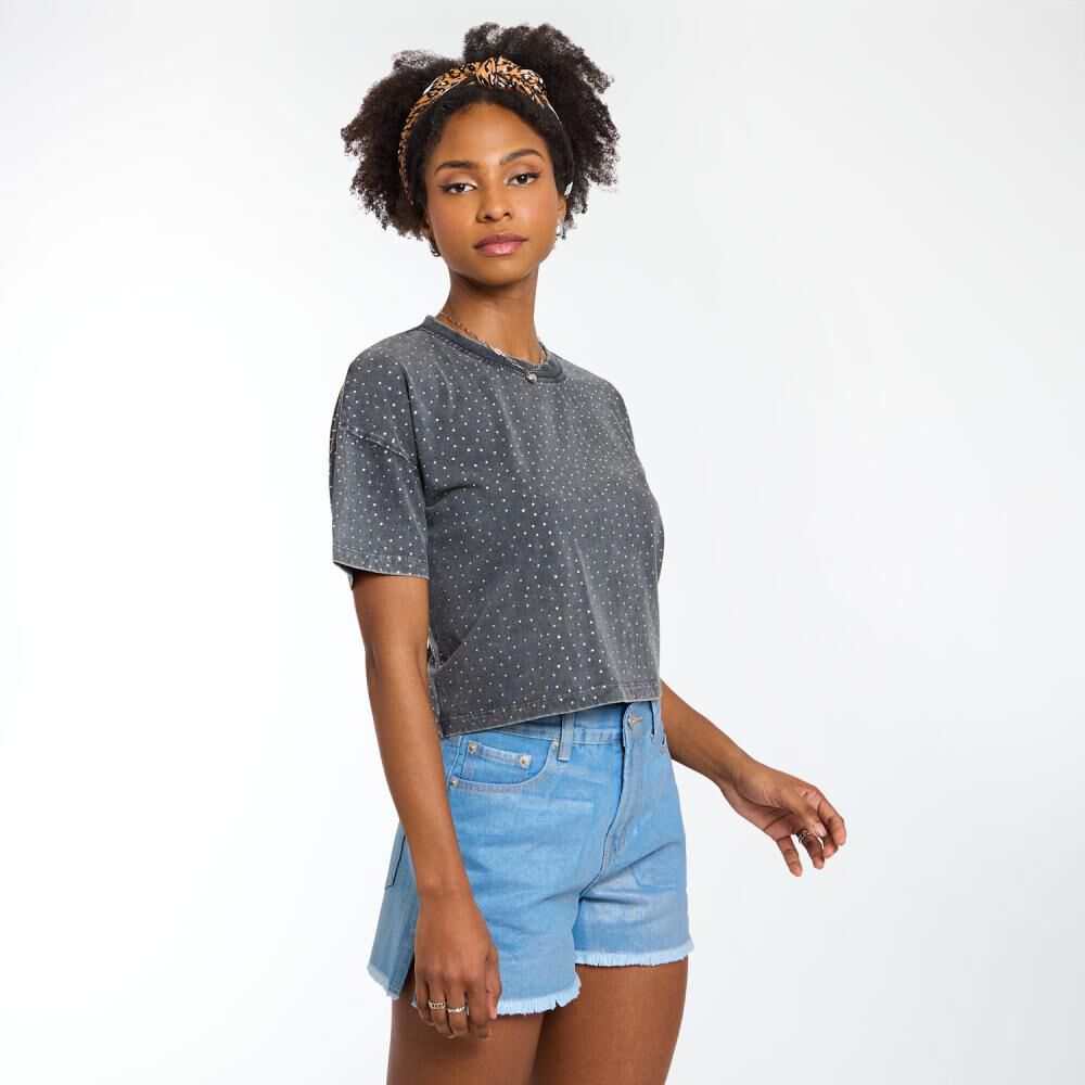 Polera Crop Manga Corta Cuello Redondo Mujer Rolly Go image number 2.0