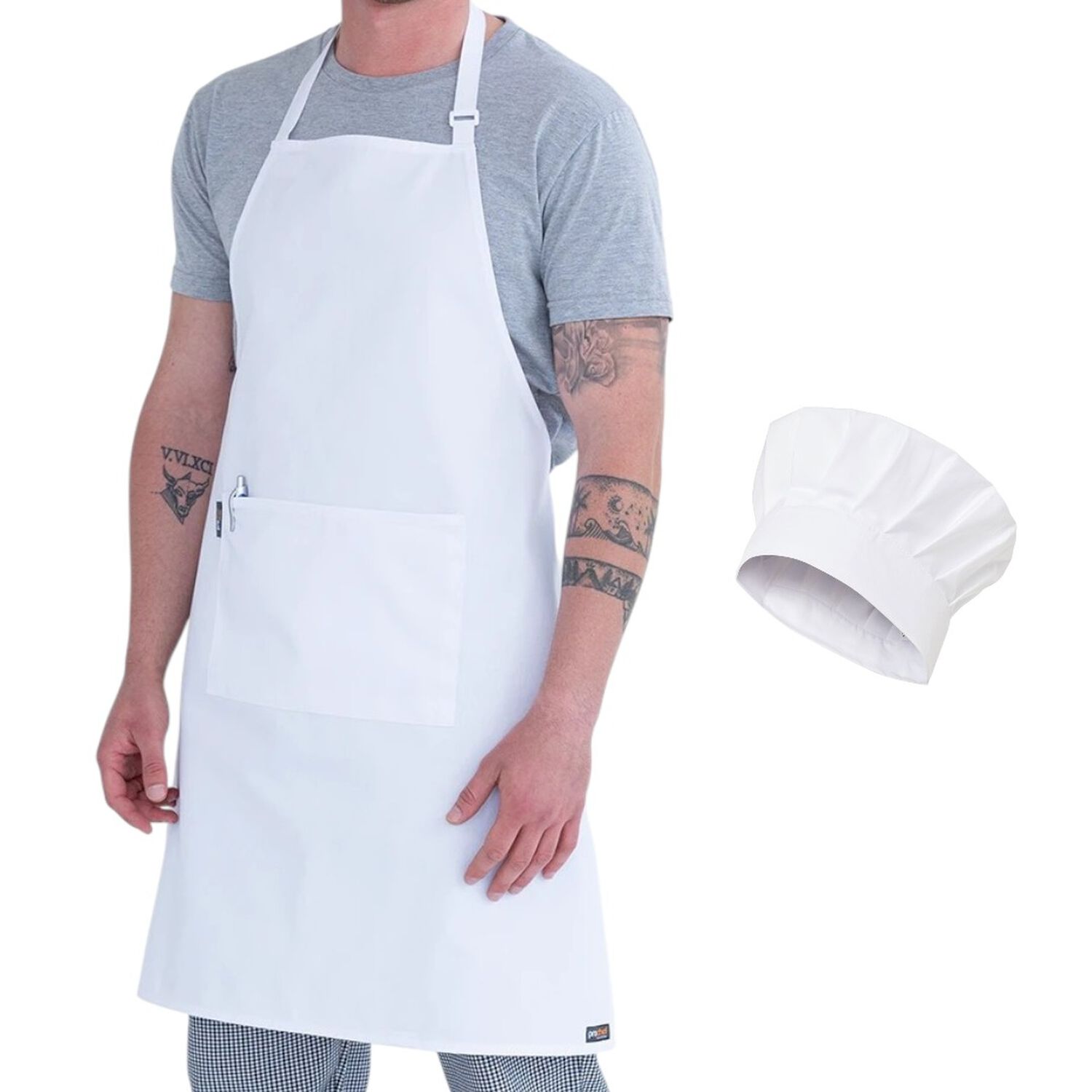 Set Cocinero Chef Pechera O Delantal Y Gorro image number 3.0