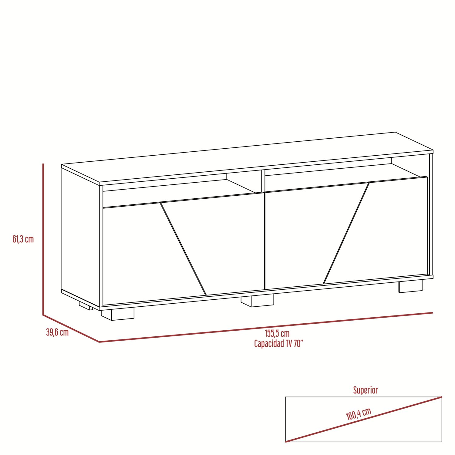 Rack Tv 70" 4 Puertas Fm-010c Cafe Claro Y Caf&eacute; Oscuro image number 8.0