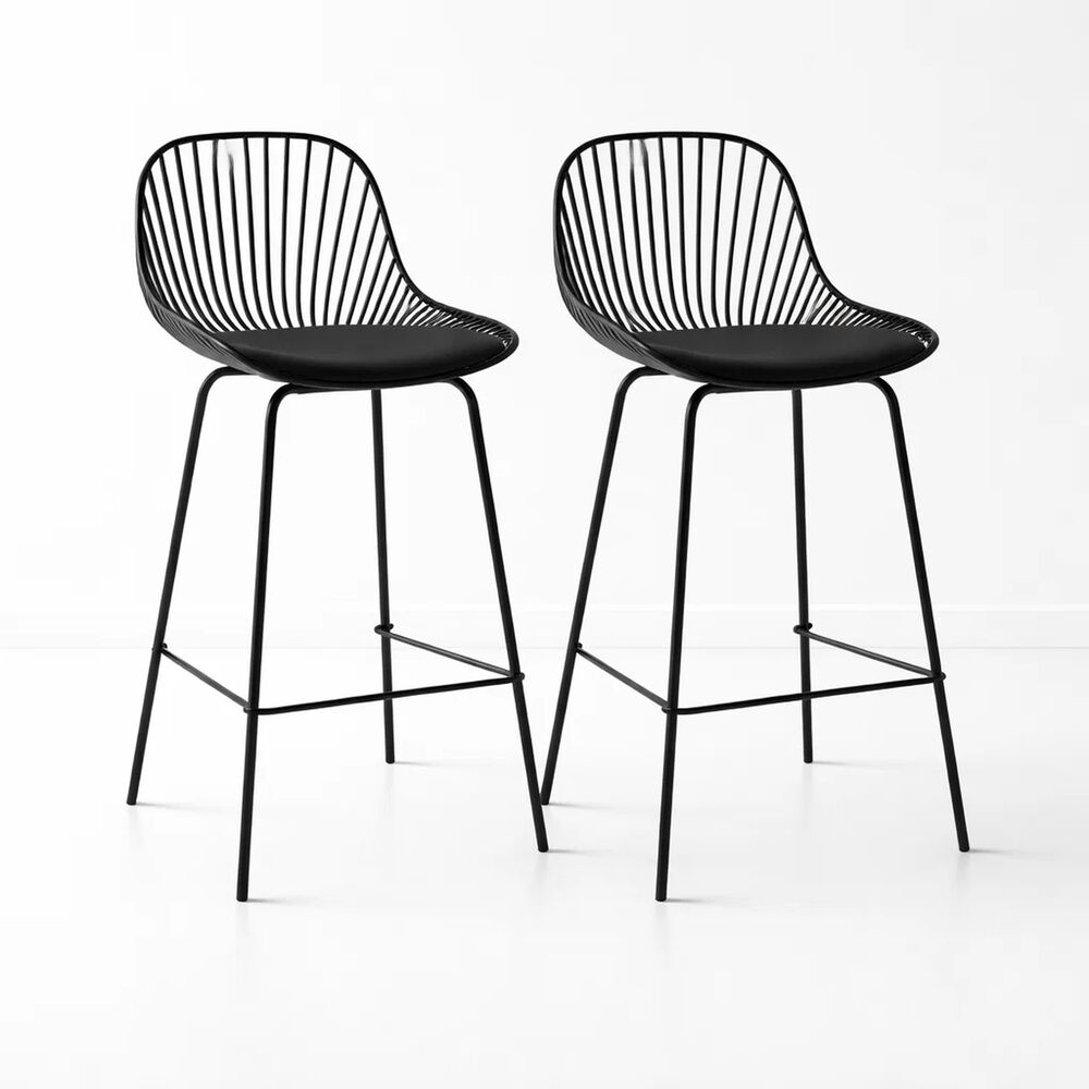 Pack De 2 Taburetes Piso Bar Tropea Alto - Negro image number 0.0