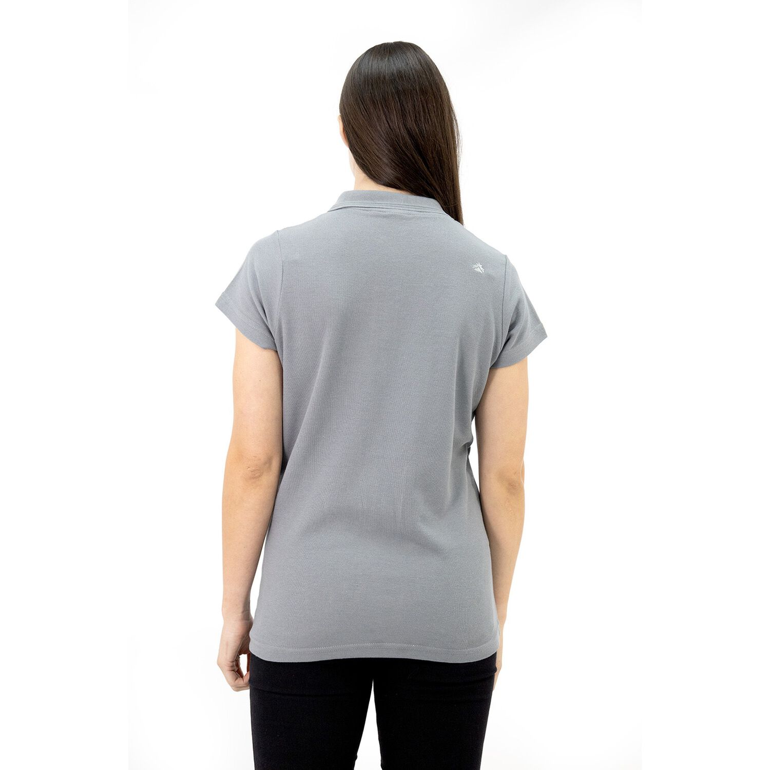 Polera Pique Quebec Manga Corta Gris Mujer image number 3.0