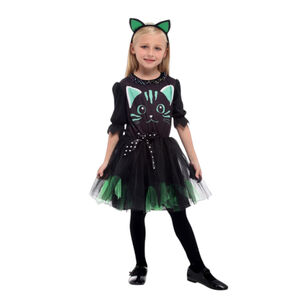 Disfraz Infantil Gato Verde Vestido Niña