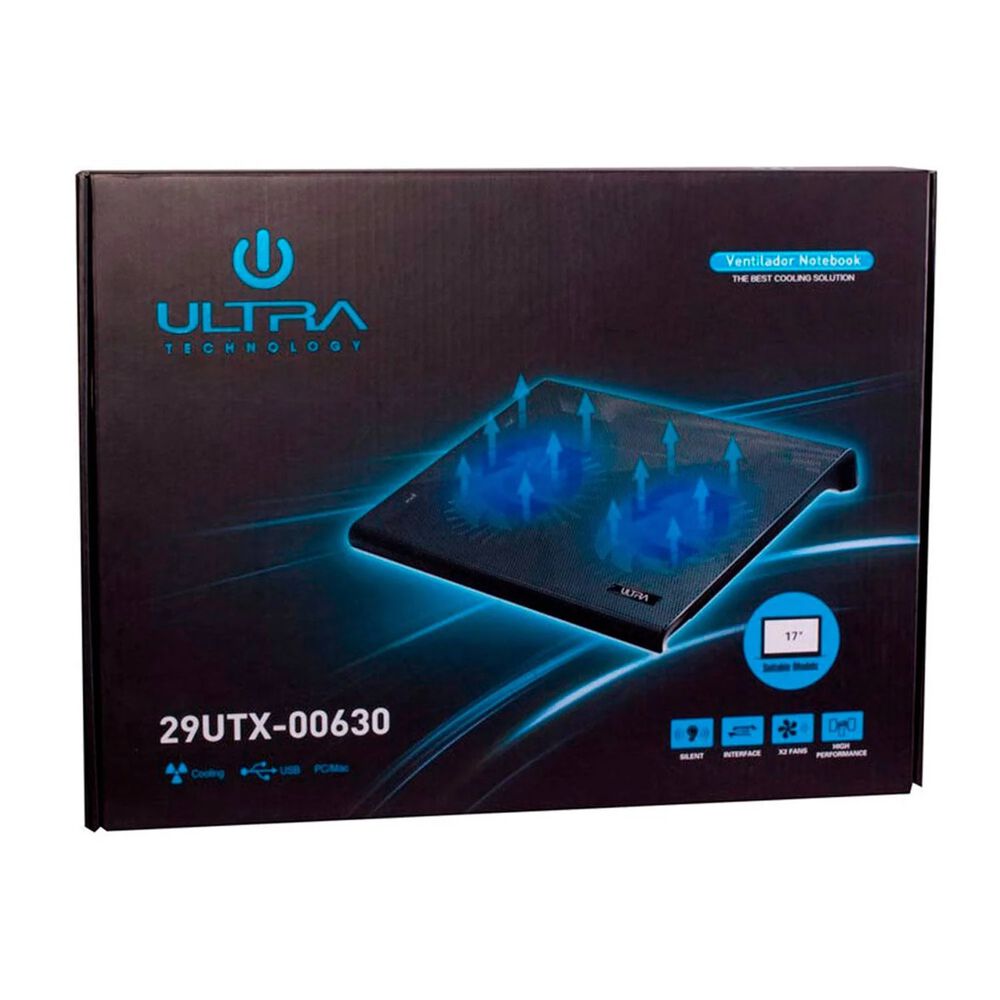 Base Ventilador Notebook Cooler Mesa Enfriador Ultra Negro image number 2.0