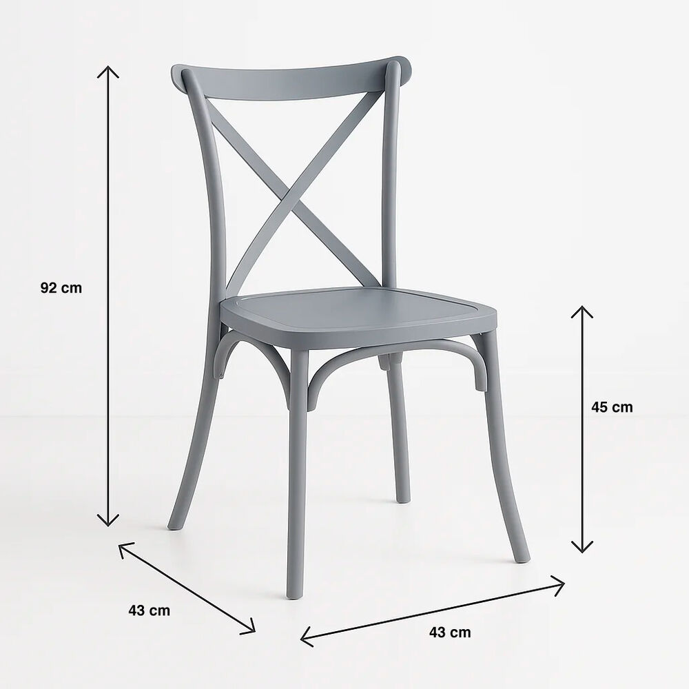 Silla Crossback Danubio De Terraza Exterior O Comedor - Gris image number 10.0