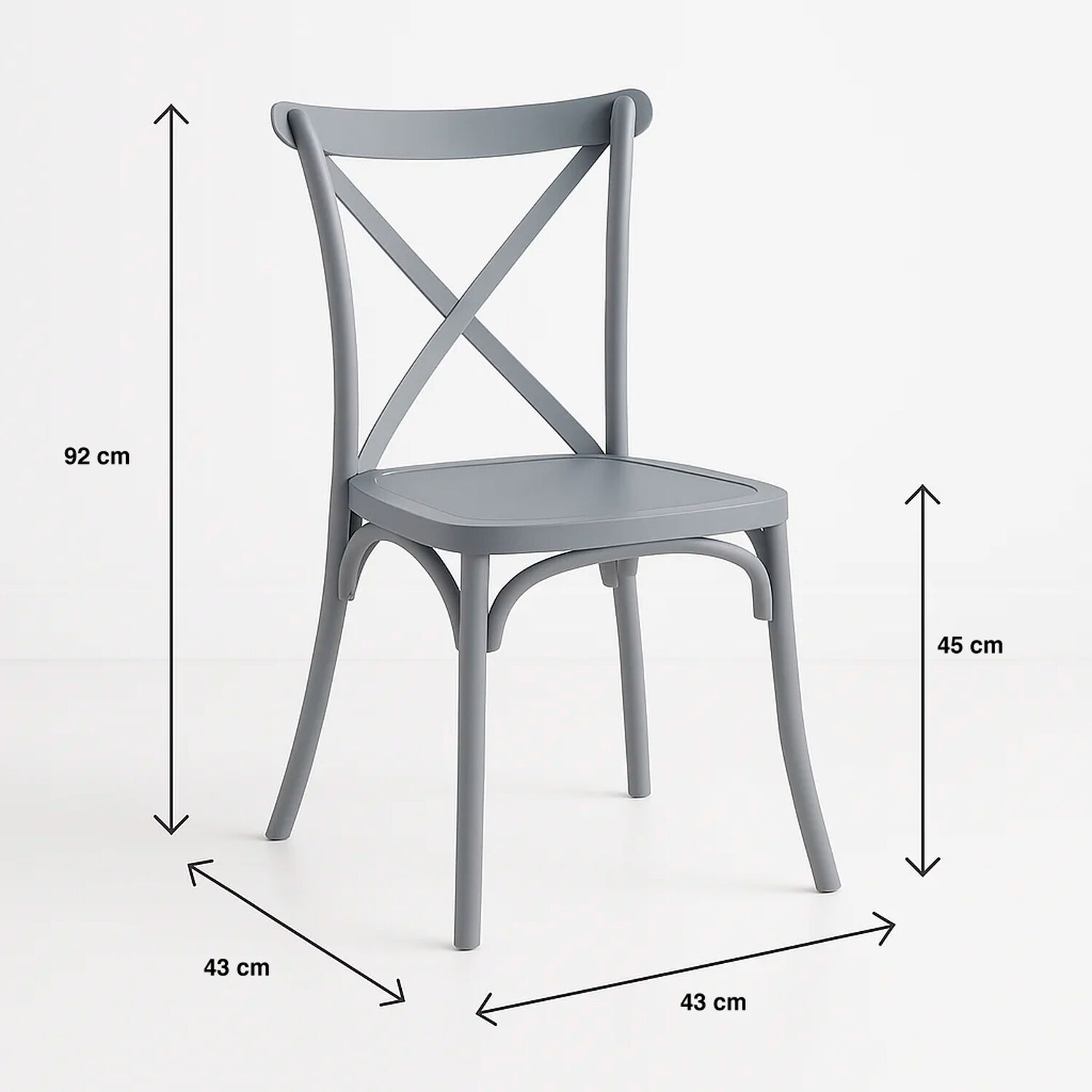 Silla Crossback Danubio De Terraza Exterior O Comedor - Gris image number 3.0