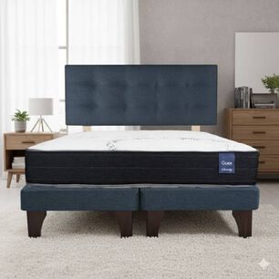 Cama Europea 2 Plazas 190 Respaldo Berna Bajo