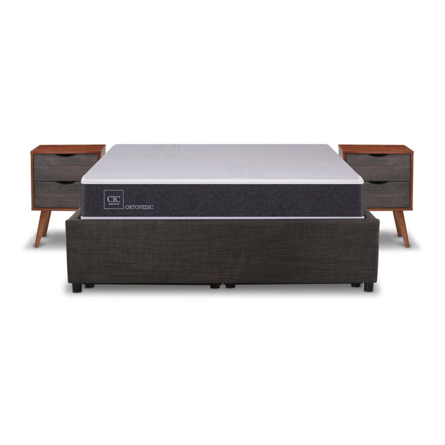 Cama Ba&uacute;l Cic New Ortopedic / 2 Plazas / Base Normal + Velador image number 0.0