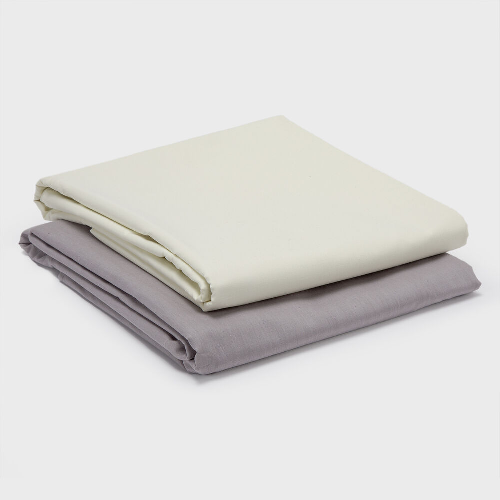 Pack 2 Sabanas Unicolor Arthome Gris + Beige King 144 Hilos image number 0.0