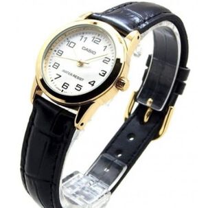 Reloj Casio De Mujer Cuero Negro Ltp-v001gl-7budf Classic