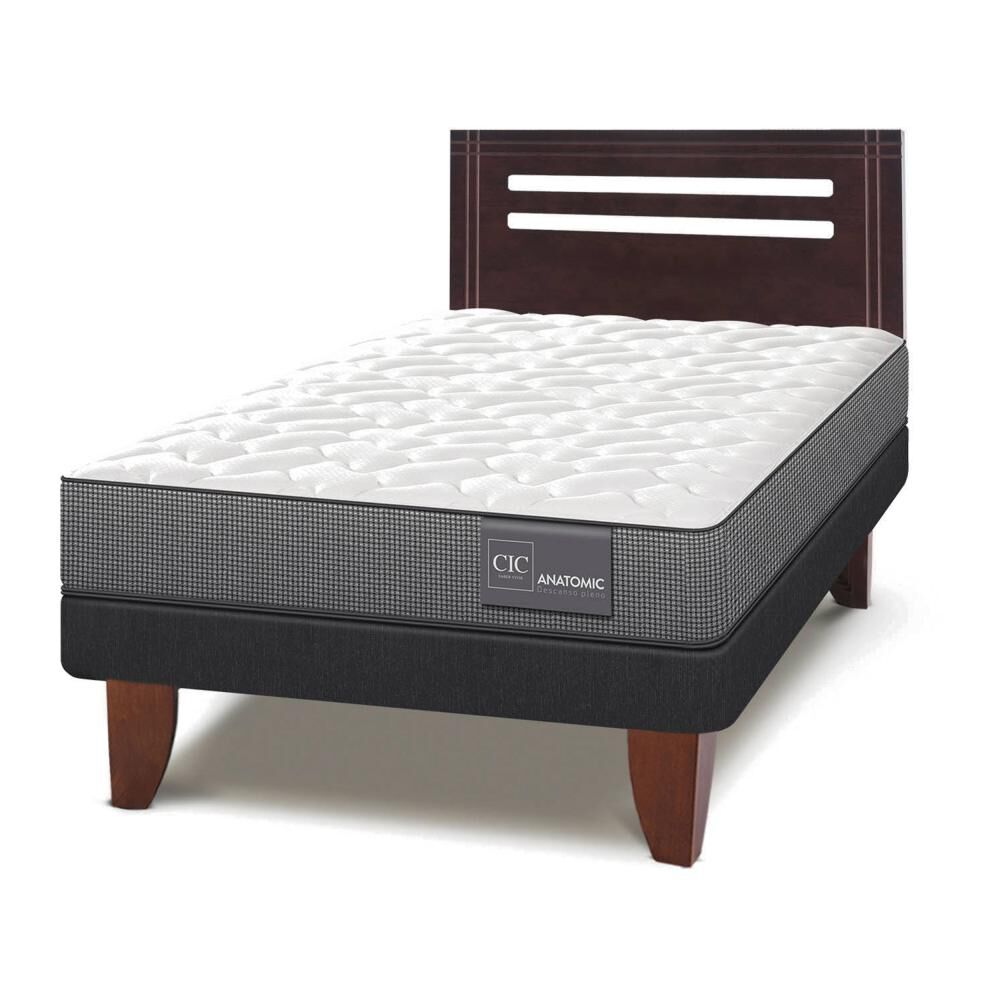Cama Europea Cic Anatomic / 1.5 Plazas / Base Normal + Respaldo image number 2.0