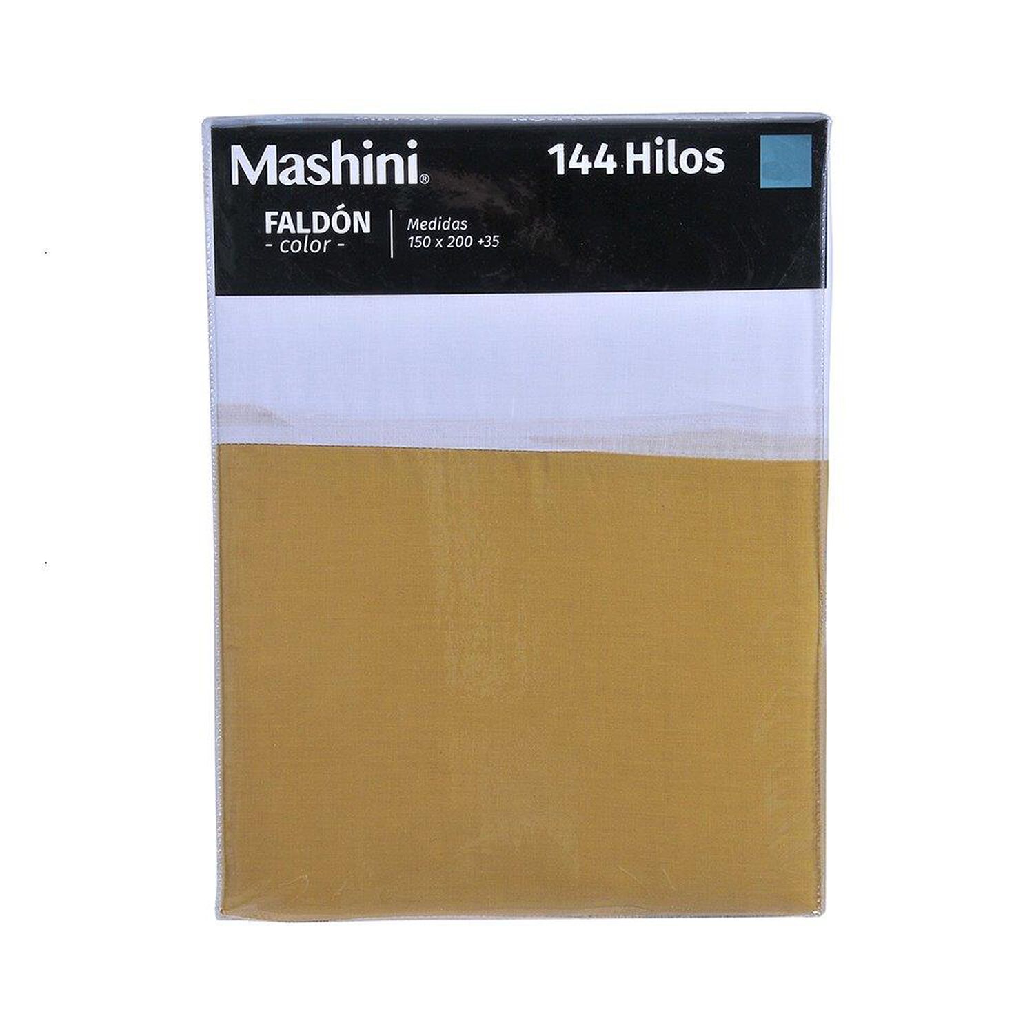 Faldon 144 Hilos Mashini 2 Plazas Mostaza image number 2.0