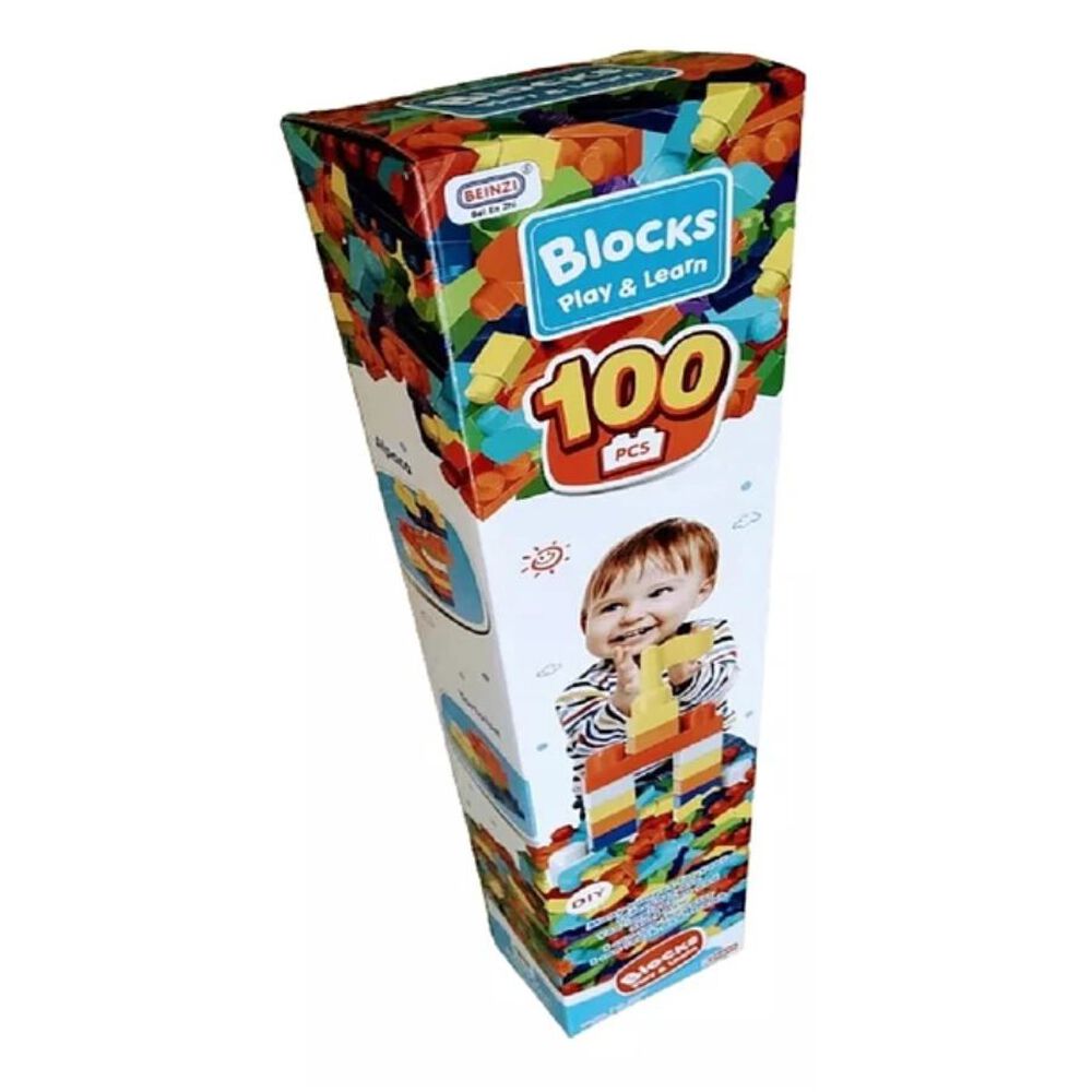 Juego De Bloques De Construccion De 100 Piezas Multicolor image number 0.0