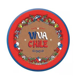 Platos De Cart&oacute;n Viva Chile, Fiestas Patrias 12 Unidades