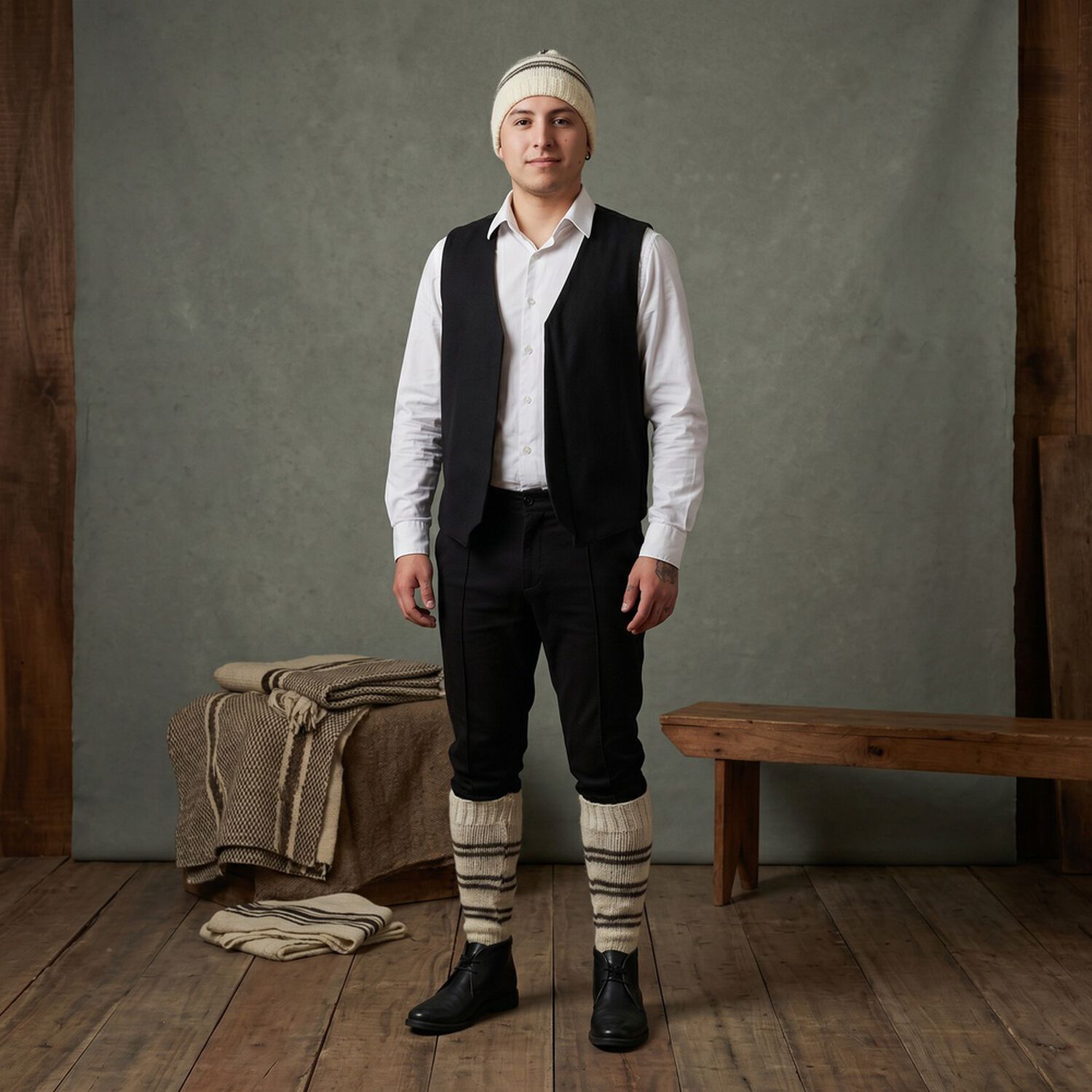 Set Chilote Adulto Gorro Mas Polaina Fiesta Patrias image number 0.0