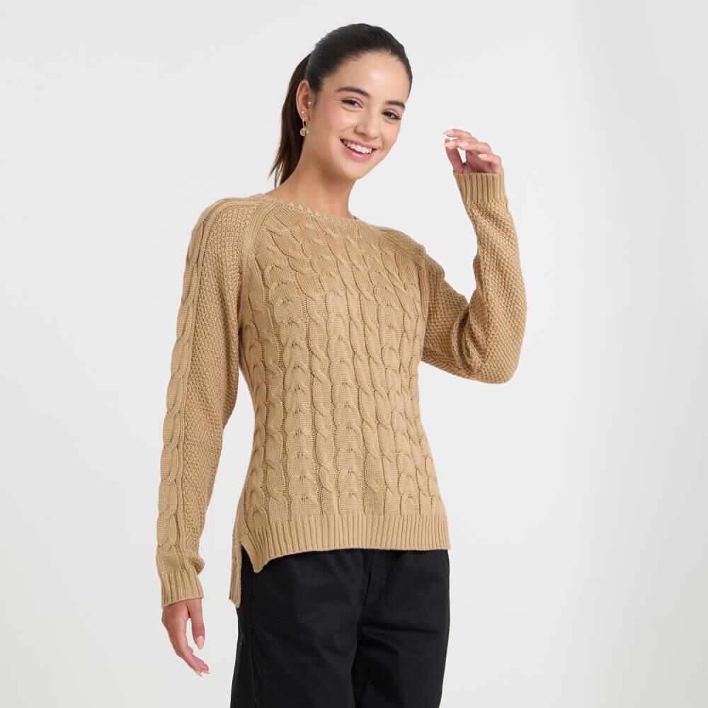 Sweater Trenzado Manga Larga Cuello Redondo Mujer Freedom image number 2.0