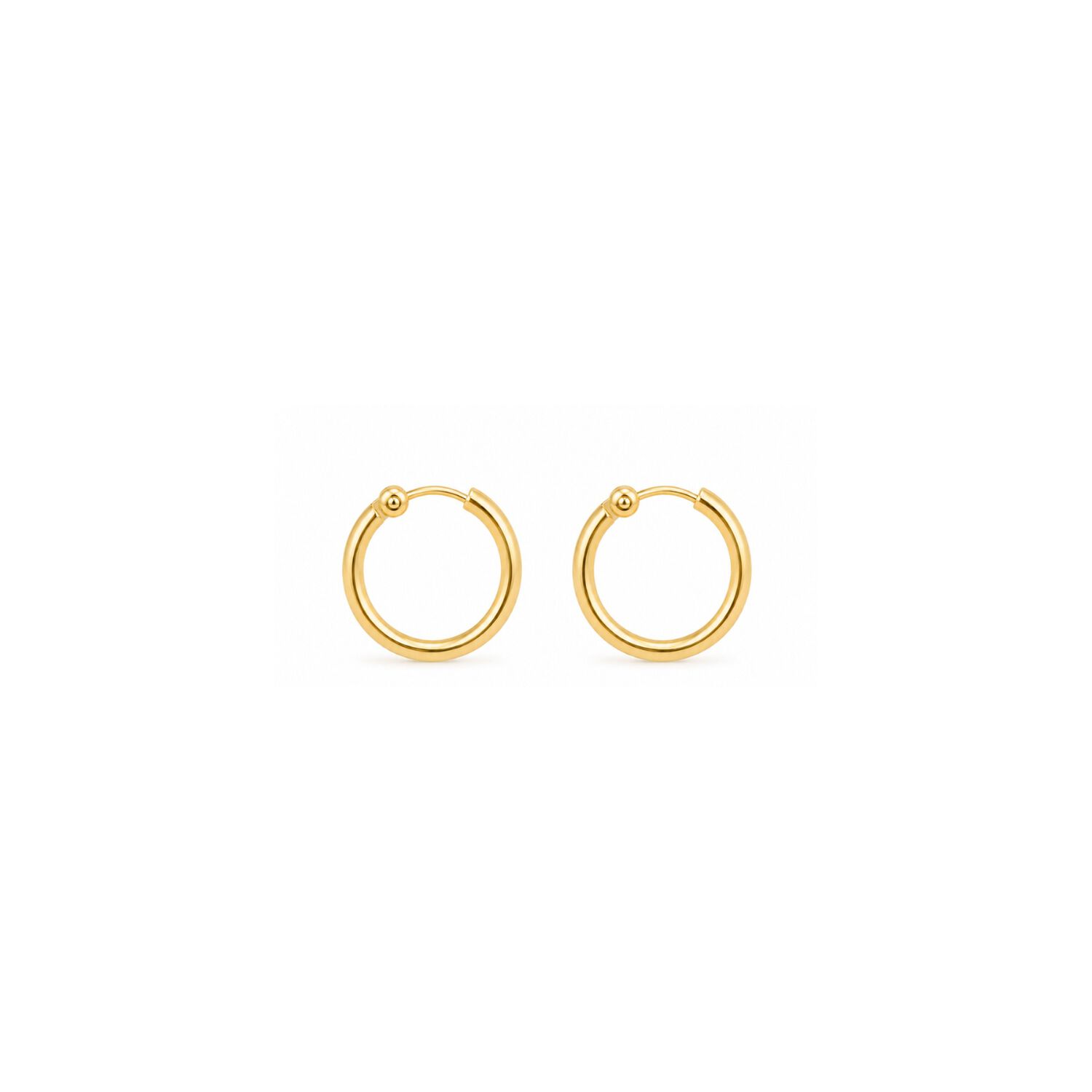 Aros Argolla Tubo 10mm Oro 18k 1.40gr Cl&aacute;sicas Regalo Mujer Dorado image number 0.0