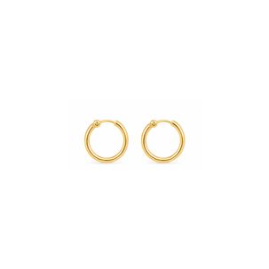 Aros Argolla Tubo 10mm Oro 18k 1.40gr Cl&aacute;sicas Regalo Mujer Dorado