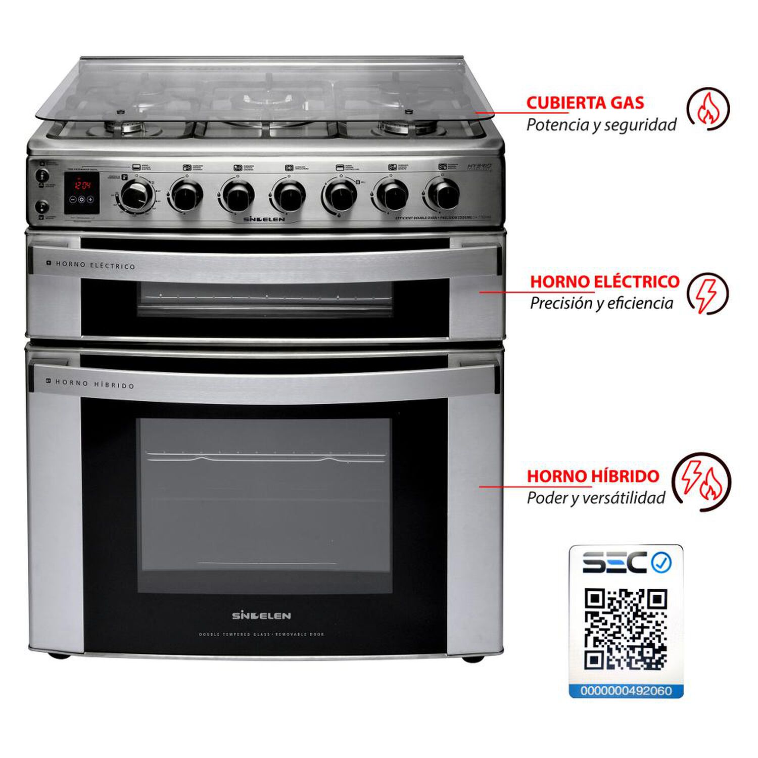 Cocina A Gas Sindelen CH-770DHIN / Doble Horno / 5 Quemadores image number 2.0