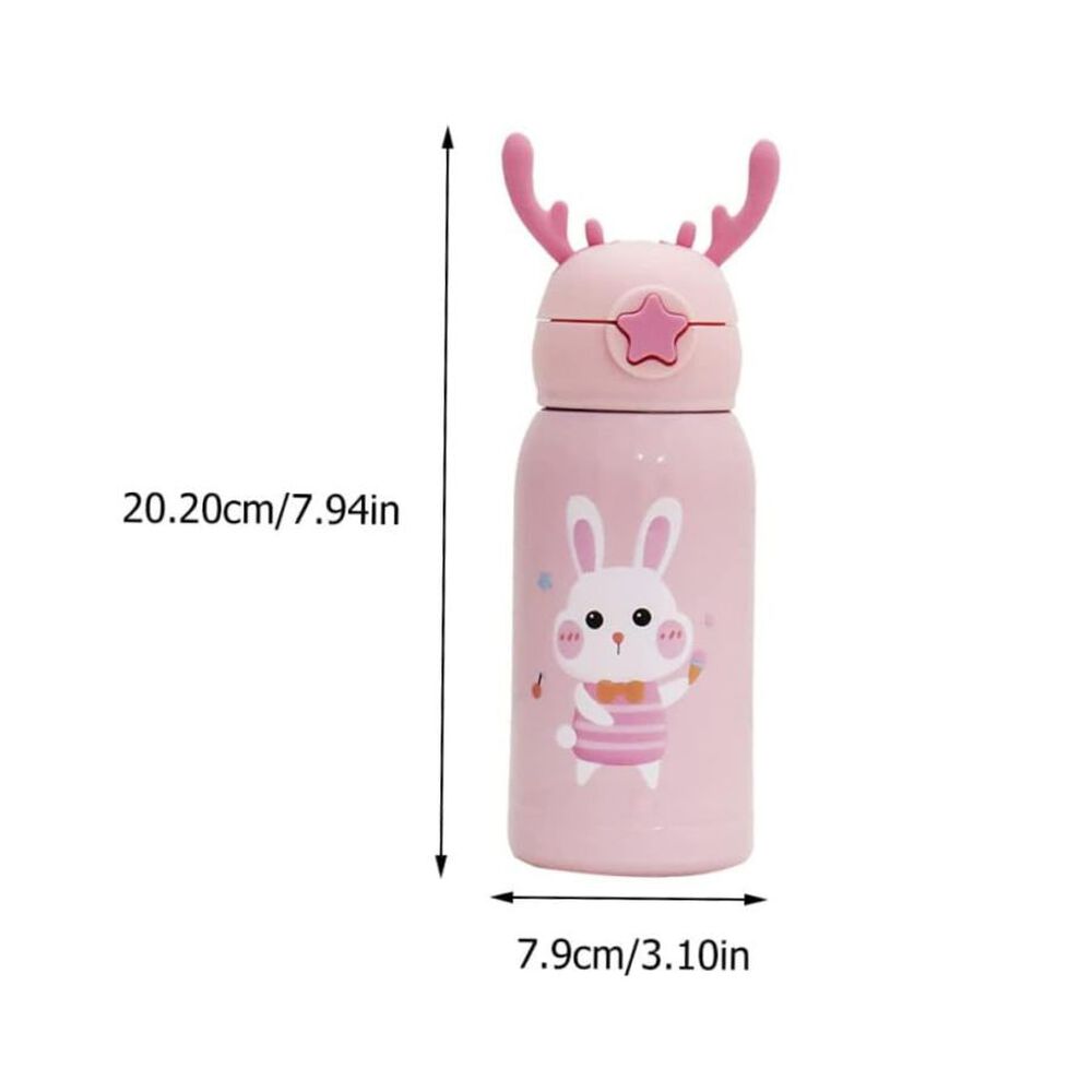 Botella De Agua Térmica Portatil 500ml Conejito Rosa Infantil image number 3.0