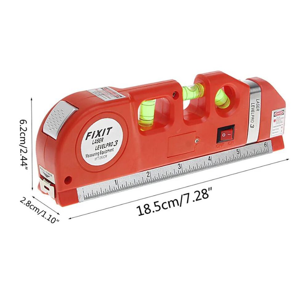 Nivelador Cinta M&eacute;trica Laser 4 En 1 Medidor Herramienta Rojo image number 1.0