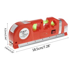 Nivelador Cinta M&eacute;trica Laser 4 En 1 Medidor Herramienta Rojo