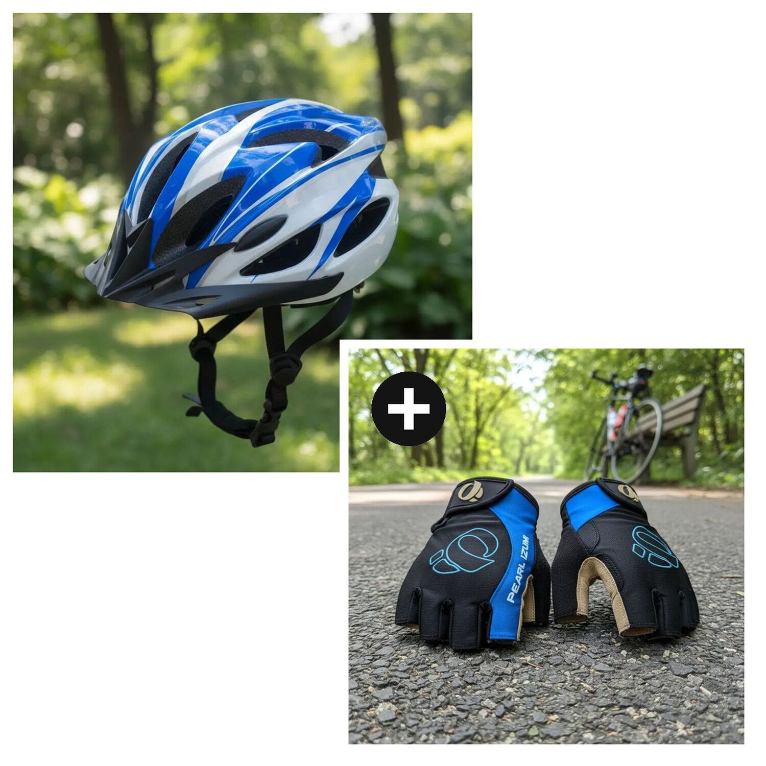 Kit Ciclista Casco Mtb Azul + Guantes Gel Dedos Cortos Azul Xl image number 0.0