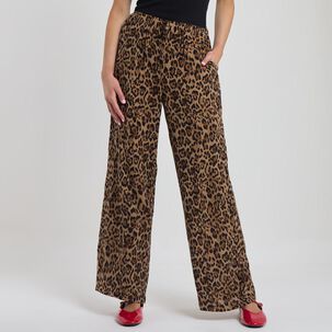 Pantalón Animal Print Tiro Medio Relax Mujer Rolly Go