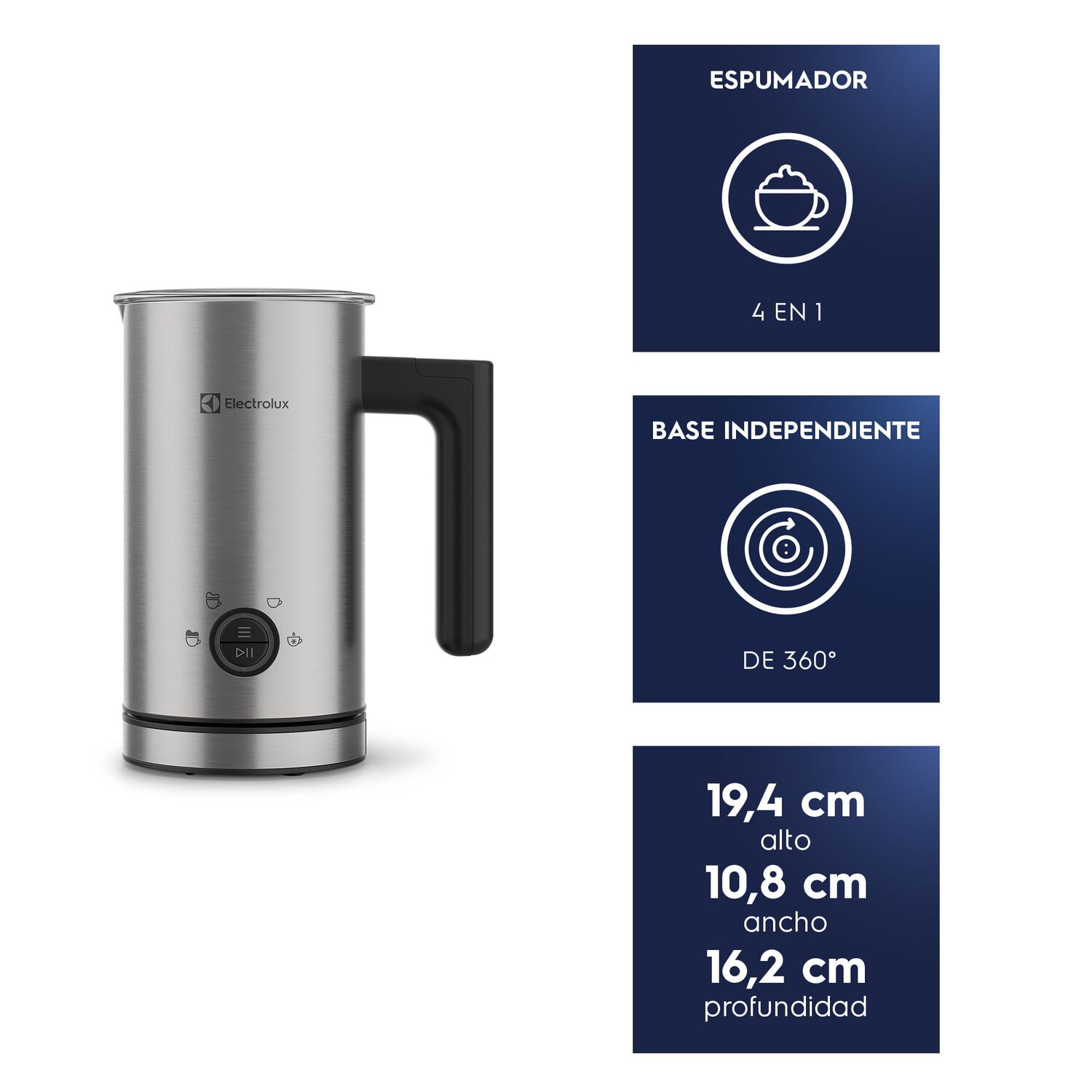 Espumador De Leche Electrolux 300ml 460w Emf10 Acero Inoxidable image number 1.0